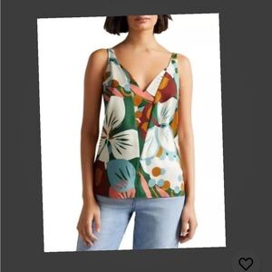 Ted Baker Sz 1/US 4 Nethy Comi Floral Green Tank Top